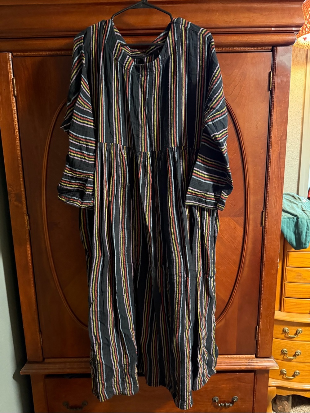 Striped Black Multicolor Maxi Dress